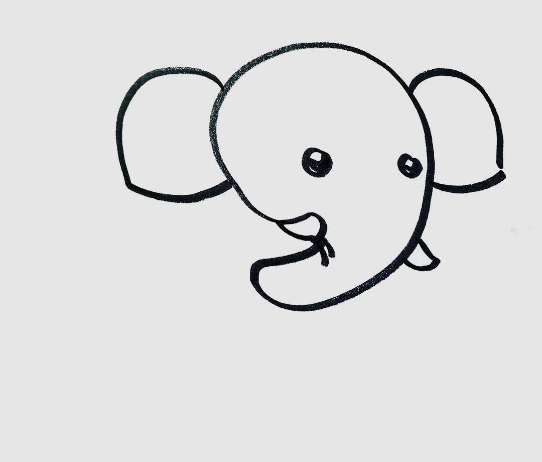 儿童学画画简单的动物画图片大象的画法