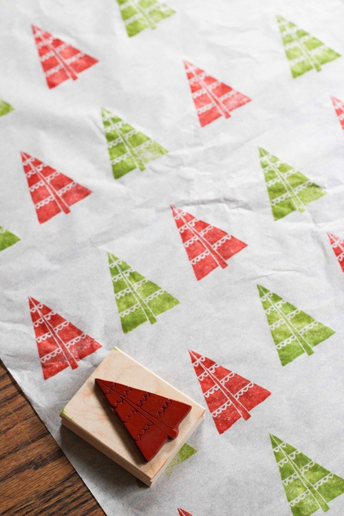 自制橡皮章印花包装纸图解 创意礼品包装纸