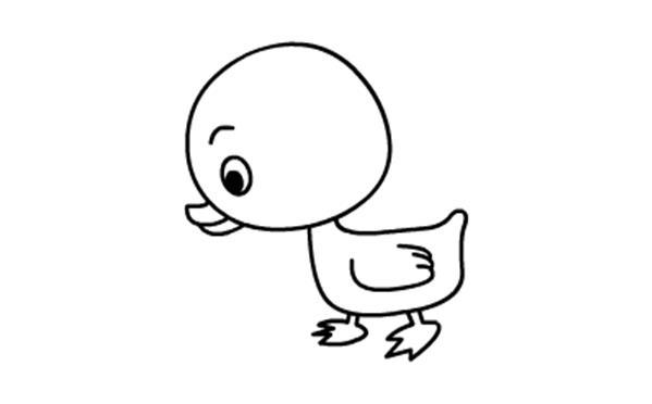 儿童简笔画动画教程之涂色小鸭子的绘画步骤教