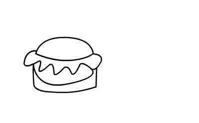 简笔画汉堡+可乐的画法