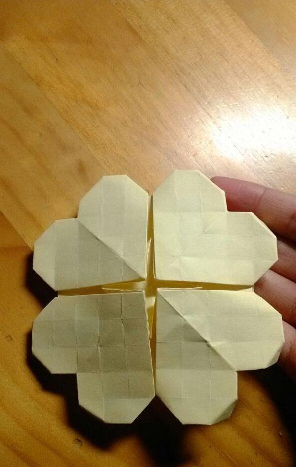 简单折纸花之有爱的四叶草折纸教程╭★肉丁网