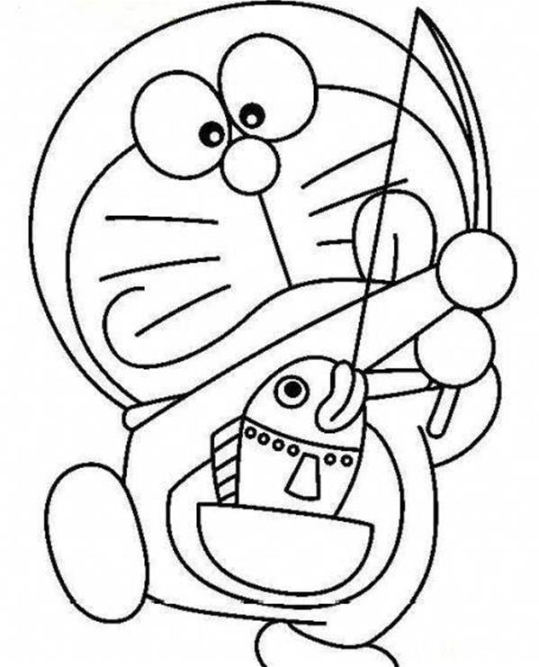 幼儿简单的简笔画大全卡通动物之可爱的机器猫