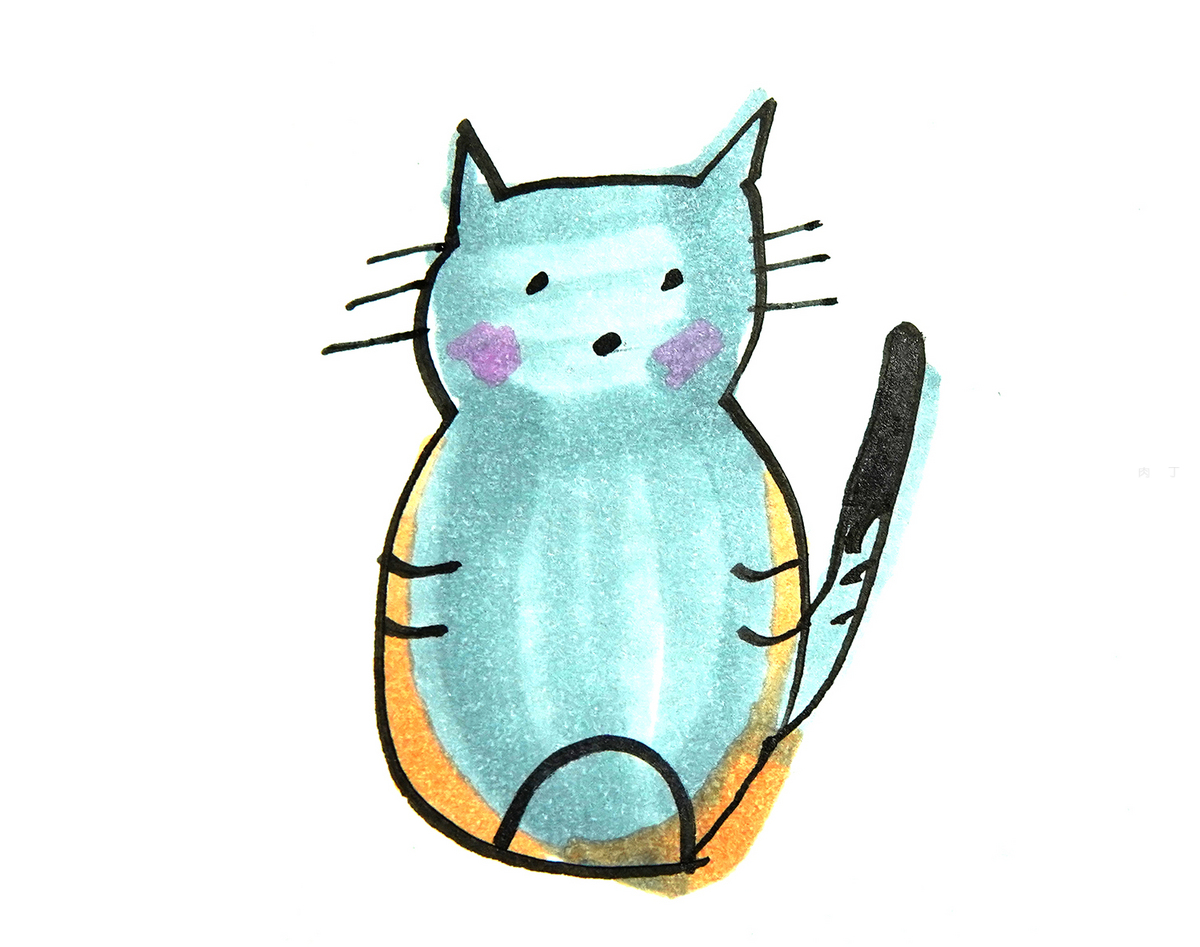 怎么画小猫的画法教程 简单简笔画步骤 咿咿呀呀儿童手工网