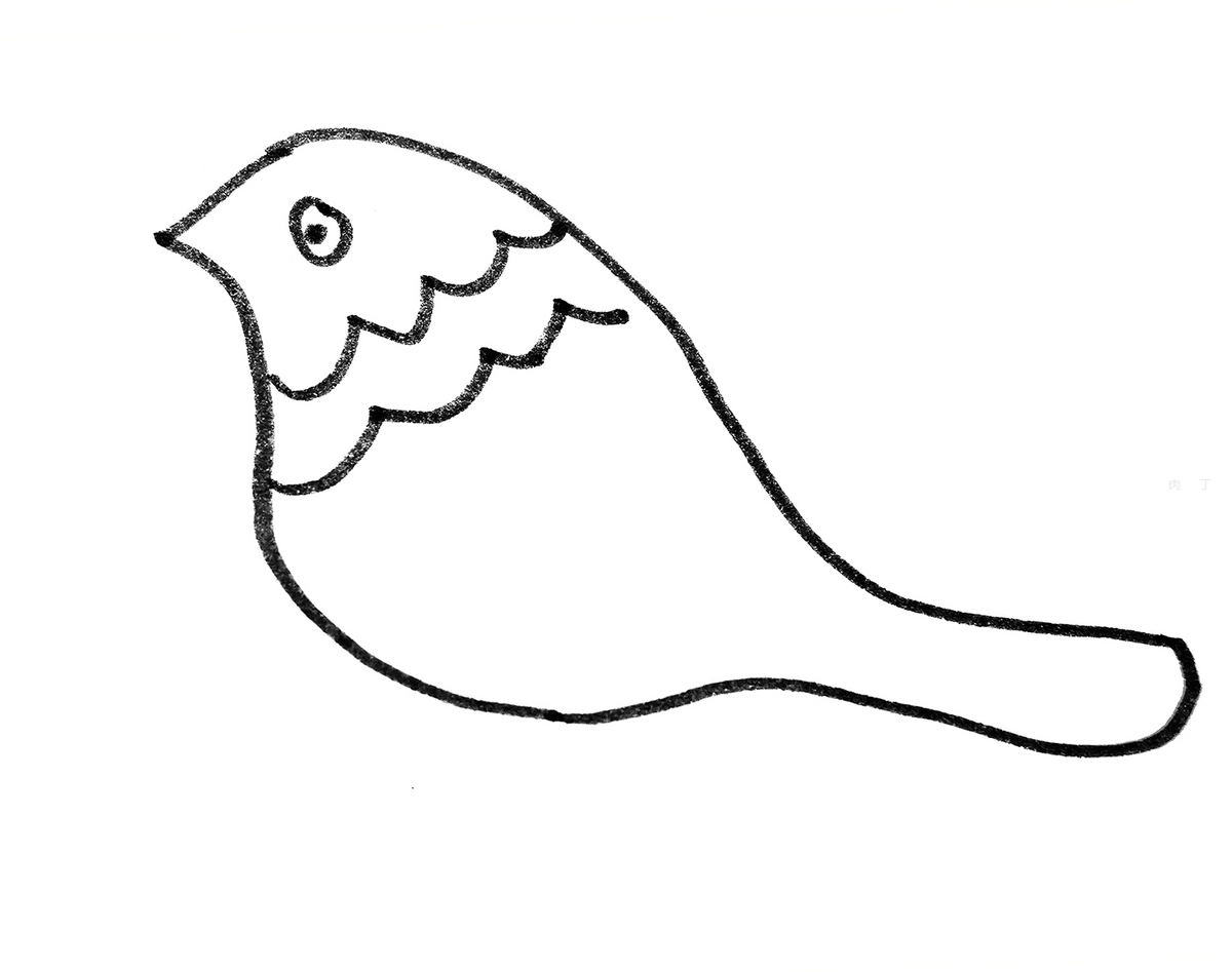 手绘小鸟的画法步骤教程 简单可爱简笔画步骤图 咿咿呀呀儿童手工网