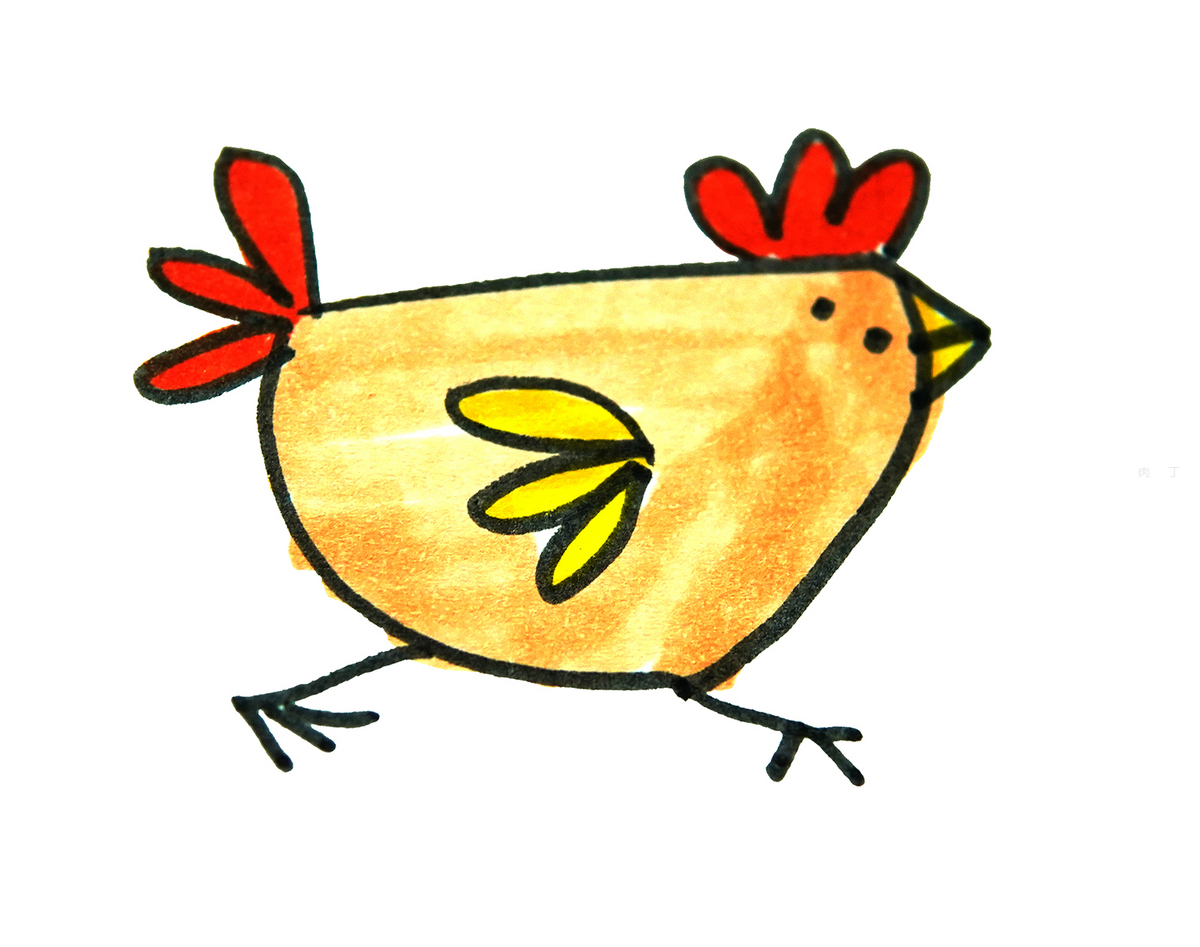 儿童画小鸡的画法步骤 儿童简单漂亮简笔画 肉丁儿童网