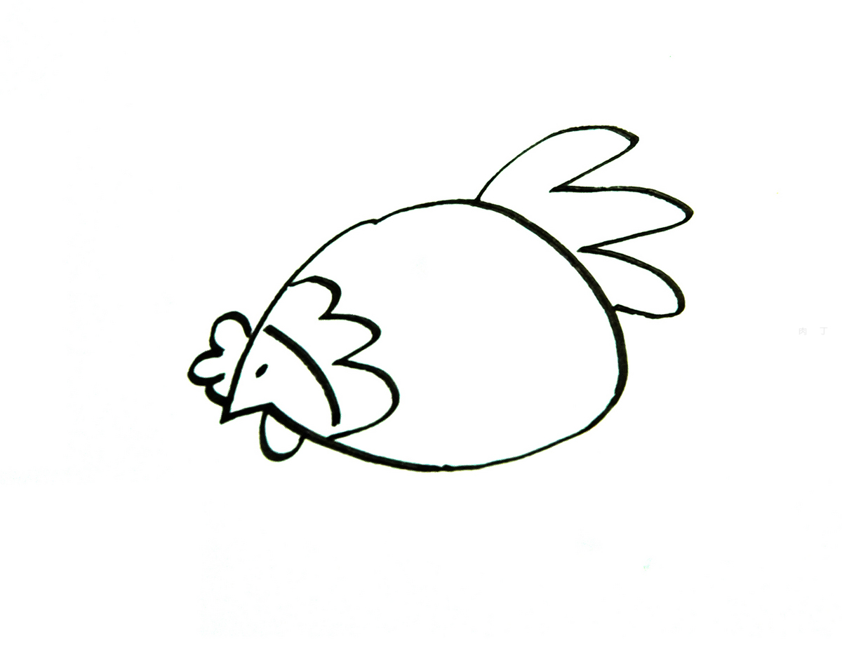 可爱的小动物简笔画系列 小鸡卡通画的步骤图 肉丁儿童网
