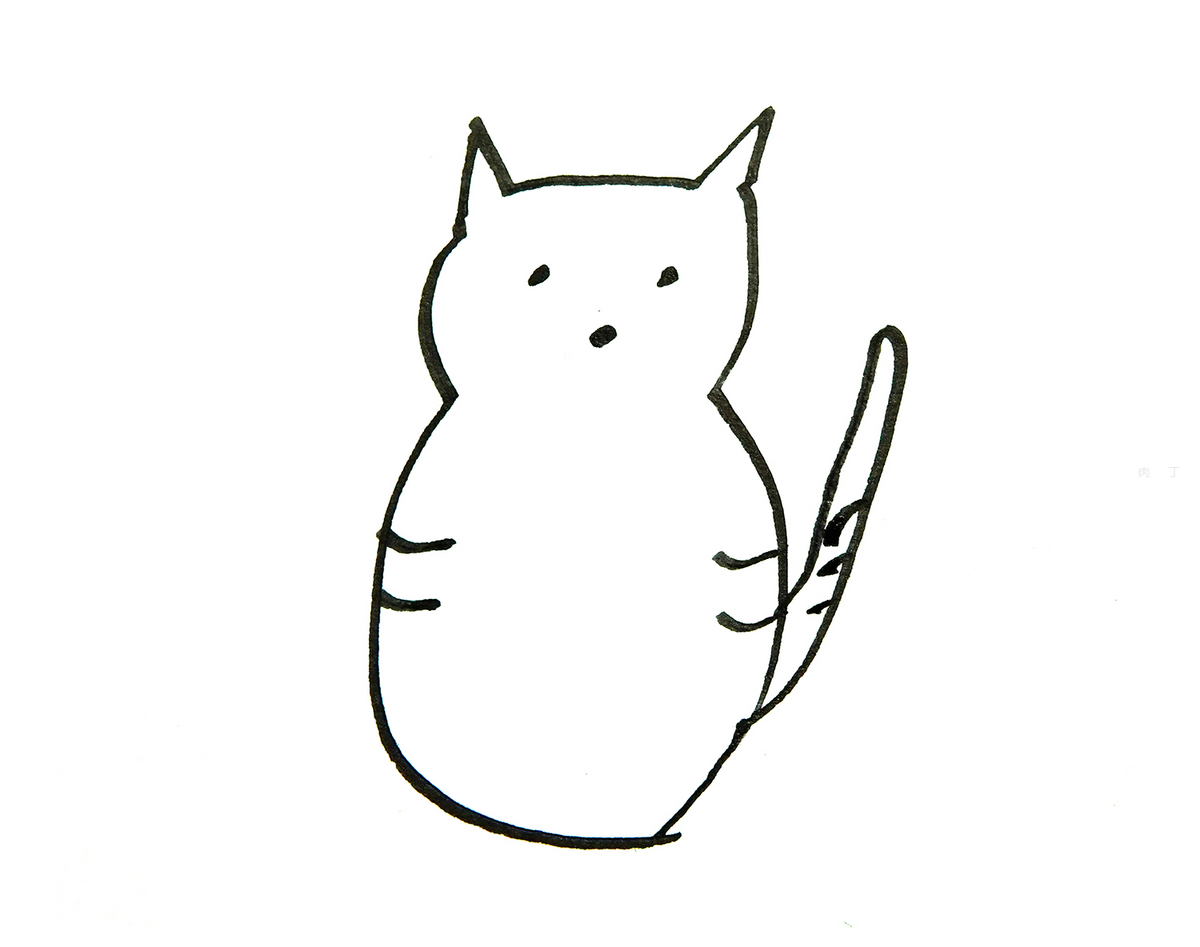 儿童画小猫的画法 简单可爱简笔画图 咿咿呀呀儿童手工网