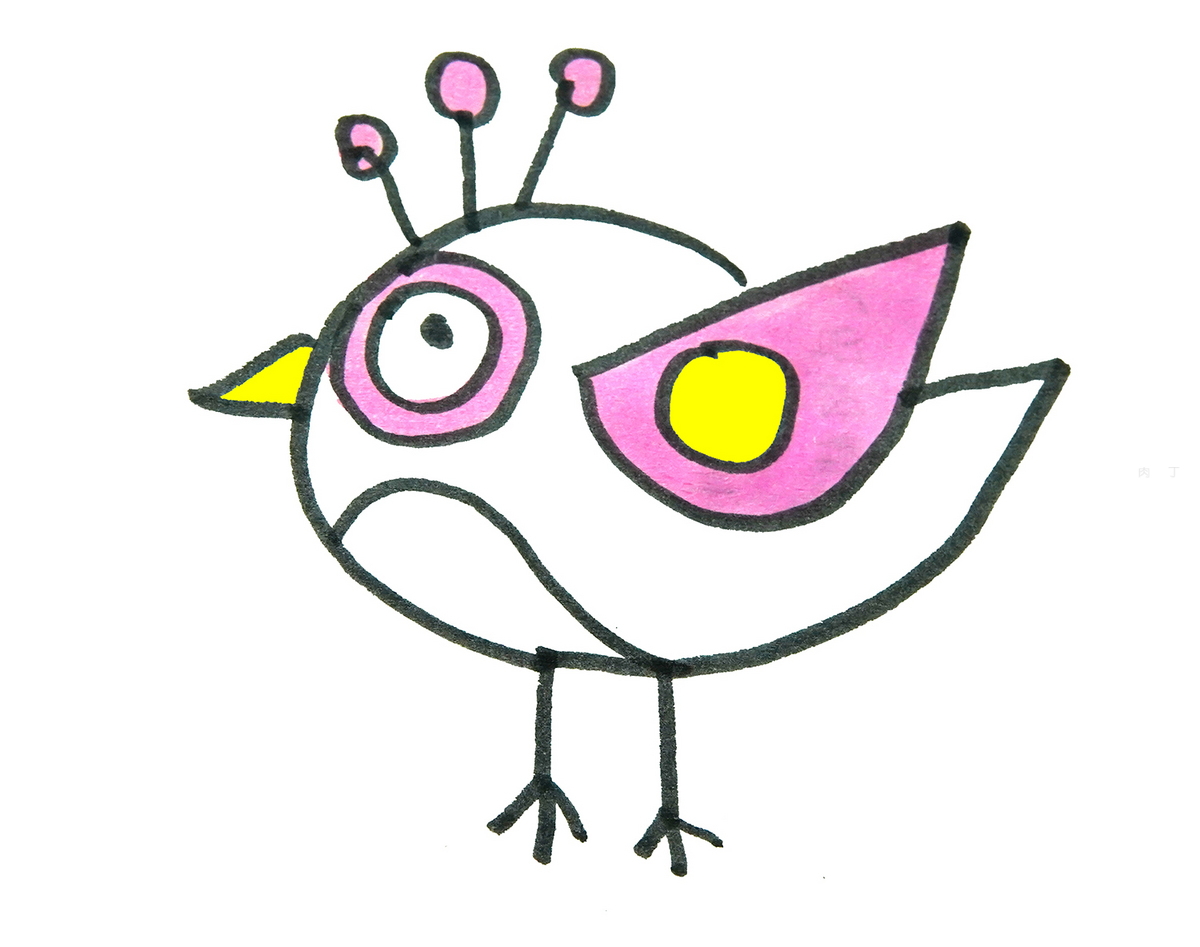 一步一步教你画小鸟的画法步骤 儿童简笔画图片 咿咿呀呀儿童手工网
