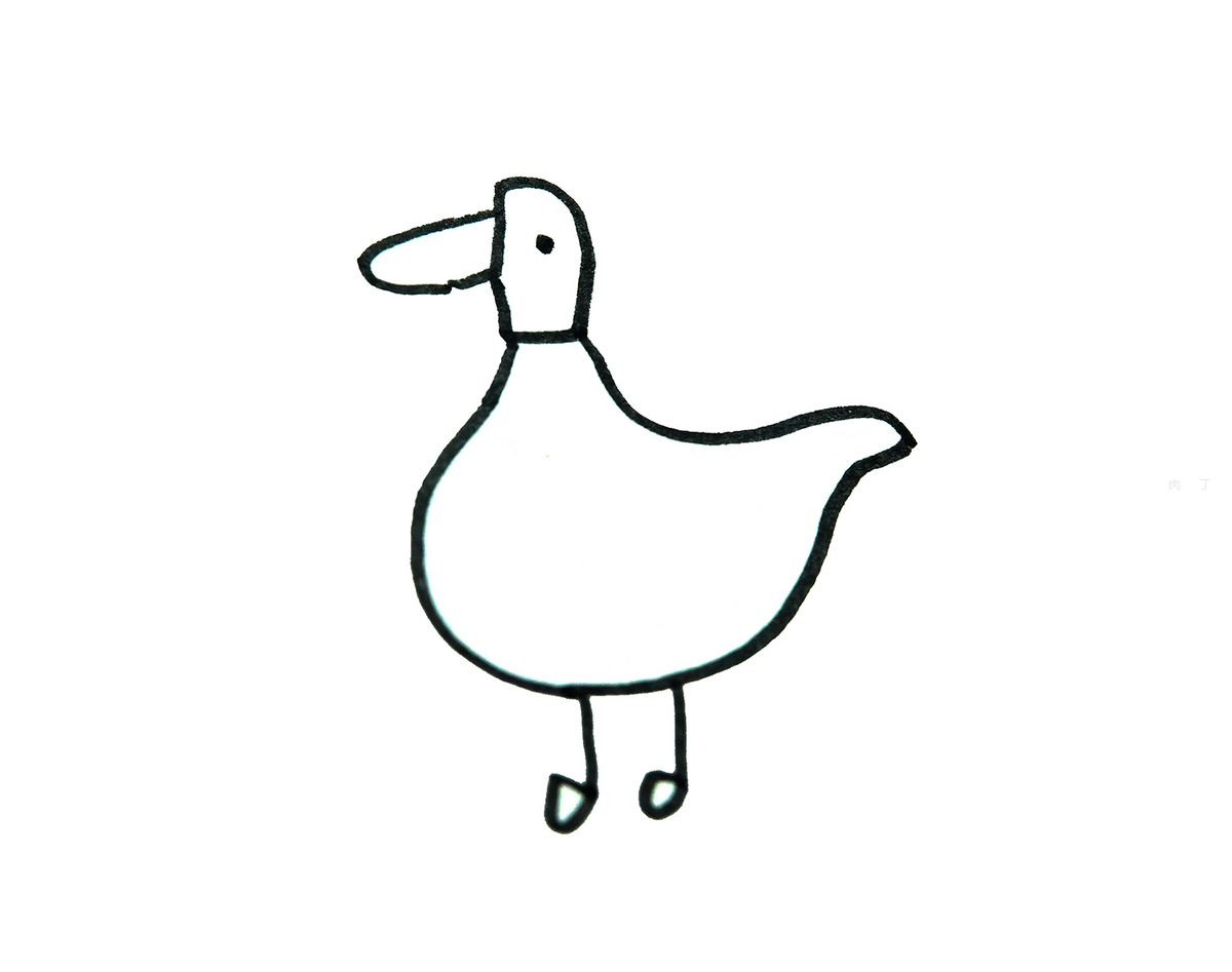 简笔画动物大全-怎么画鸭子的画法步骤图解 肉丁儿童网