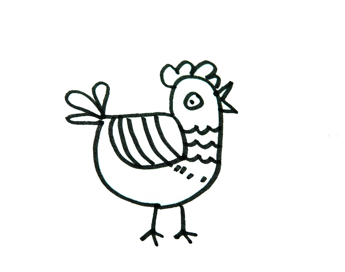 正面的小鸡简笔画画法图片步骤（春笋简笔画图片大全） - 有点网 - 好手艺