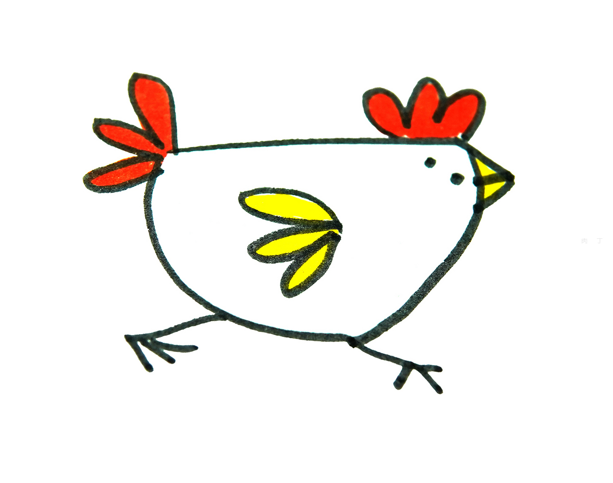 5-8岁简笔画启蒙教程 小小鸡怎么画最简单（学习画画图片） - 有点网 - 好手艺