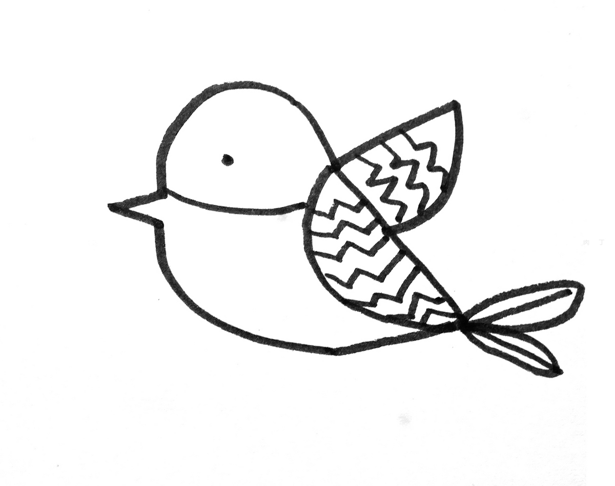 一步一步教你画有颜色小鸟的画法步骤（大的简笔画图片大全） - 有点网 - 好手艺