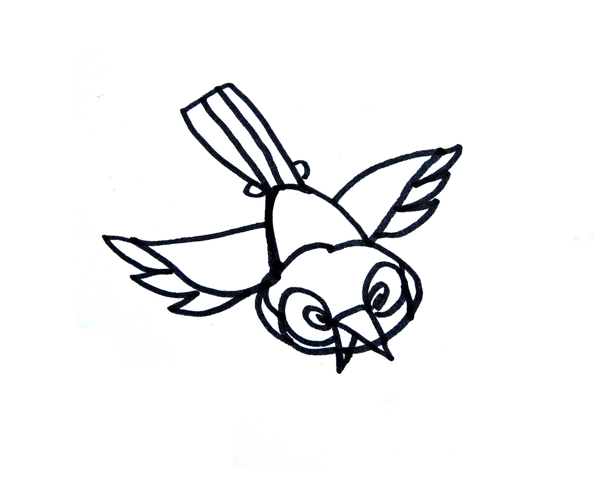啄木鸟简笔画画法 咿咿呀呀儿童手工网