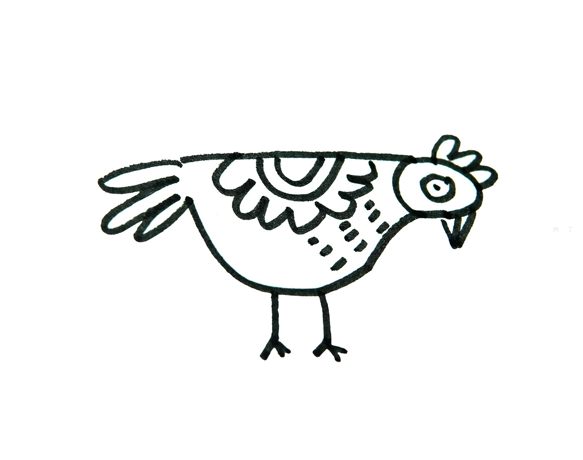 简单大公鸡简笔画的画法 - 有点网 - 好手艺