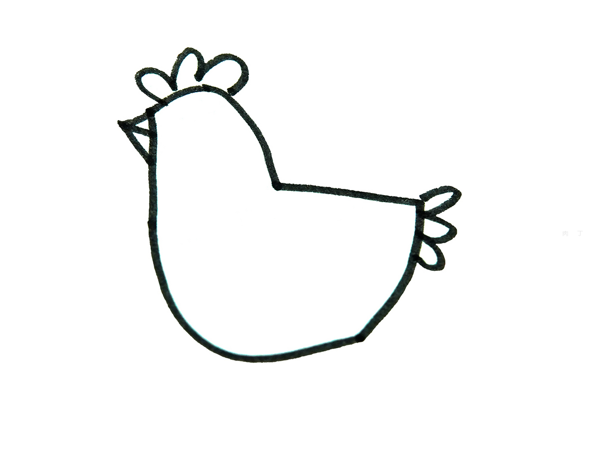 如何画可爱的公鸡简笔画步骤图（幼儿树简笔画图片大全） - 有点网 - 好手艺