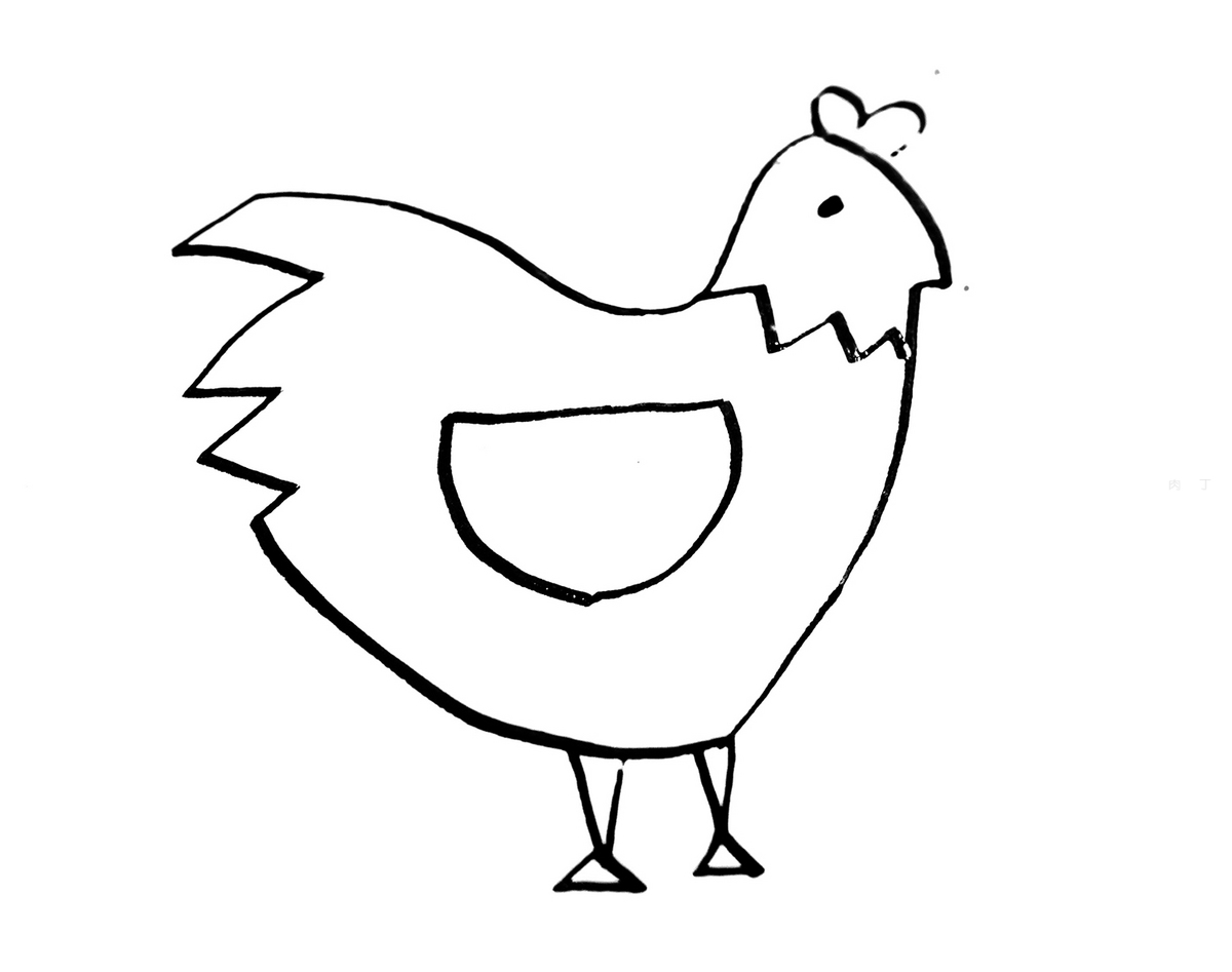 儿童动物简笔画图片大全 小鸡简笔画的画法 肉丁儿童网