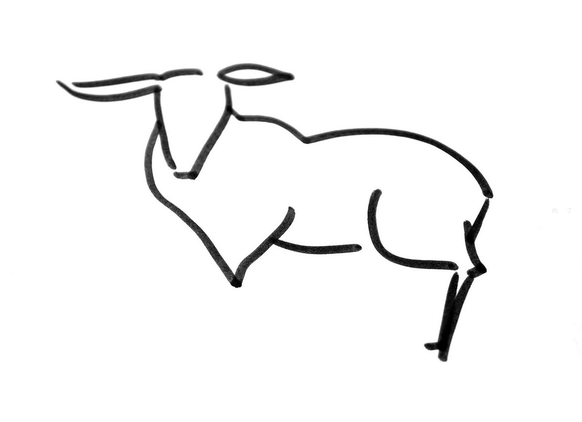 山羊的画法简笔画教程分步图解💛巧艺网