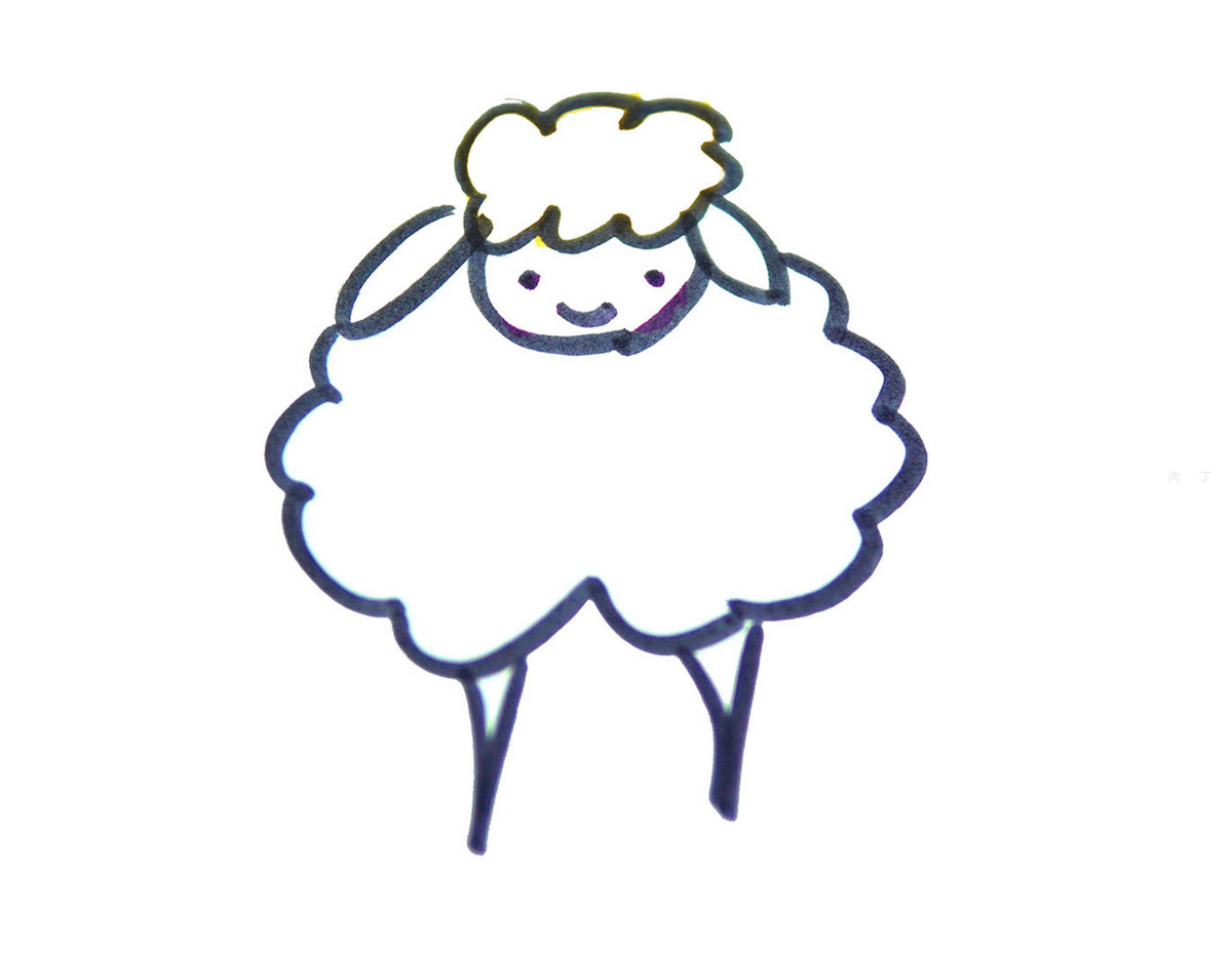 可爱小绵羊简笔画画法图片步骤（简笔画荷花） - 有点网 - 好手艺