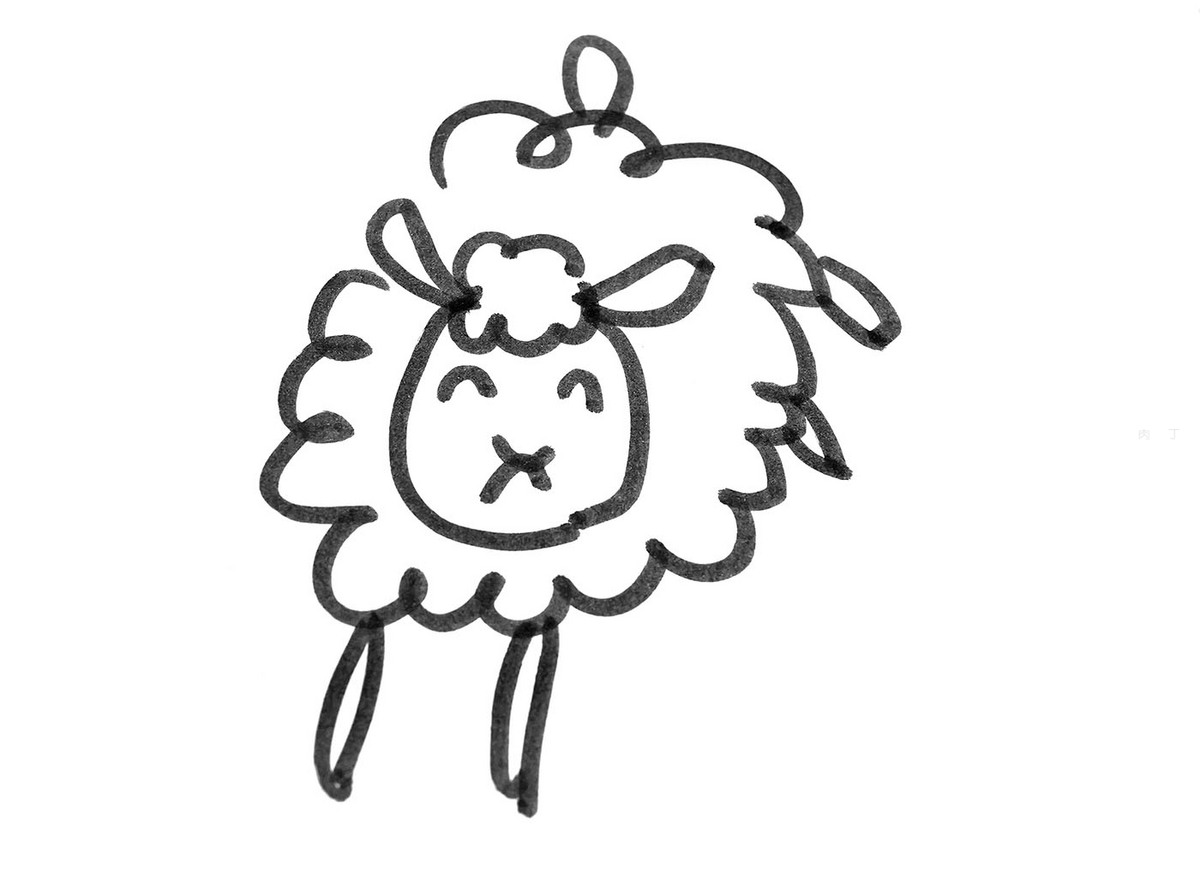 儿童画色彩小羊的画法教程 简笔画图片💛巧艺网