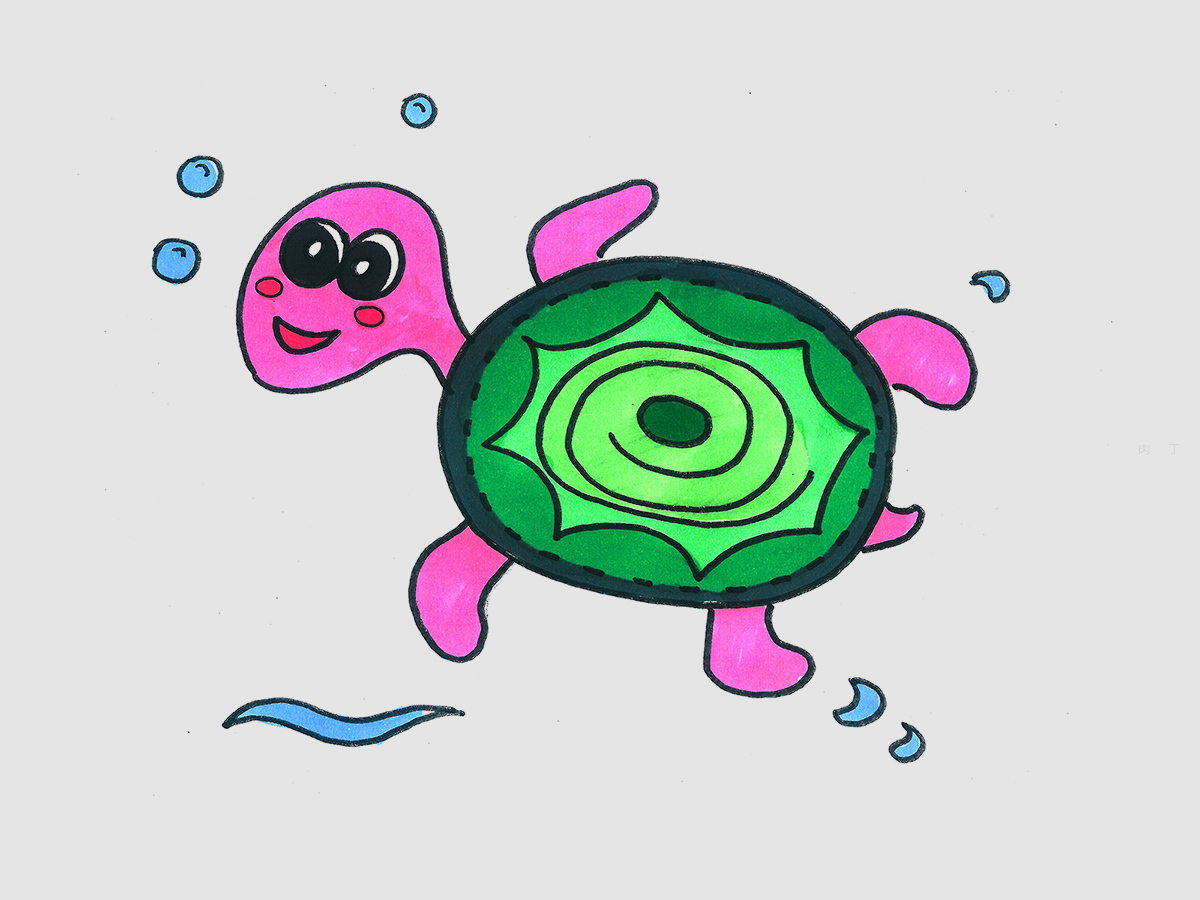 儿童小动物简笔画图片大全 怎么画乌龟简笔画图解 - 有点网 - 好手艺