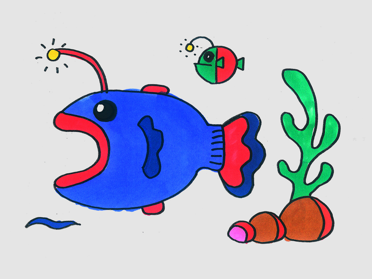 可爱小鱼简笔画画法图片步骤💛巧艺网