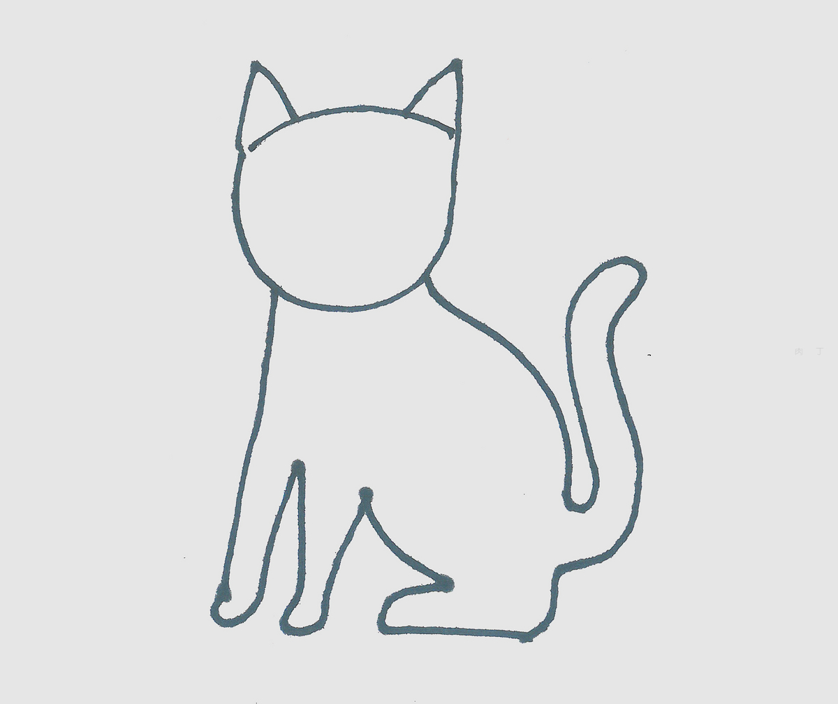 可爱小花猫简笔画画法图片步骤（拱手礼简笔画） - 有点网 - 好手艺