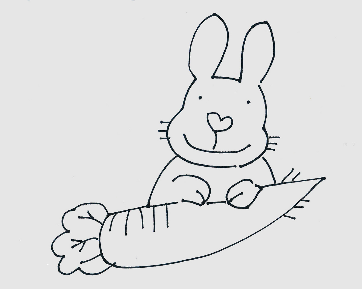 4～6岁儿童美术画大全 简笔画兔子的画法 咿咿呀呀儿童手工网