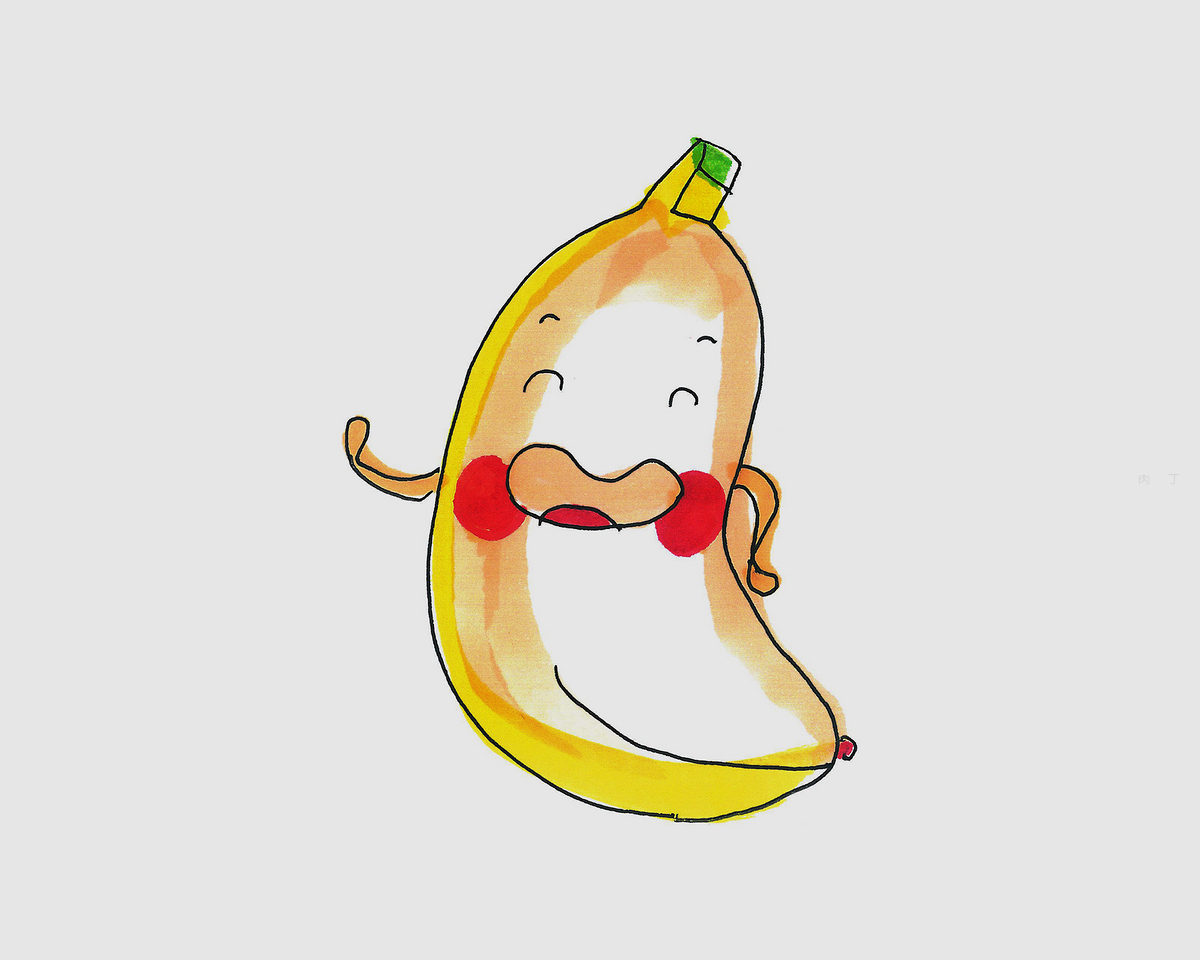 简笔画香蕉的画法图解教程 肉丁儿童网