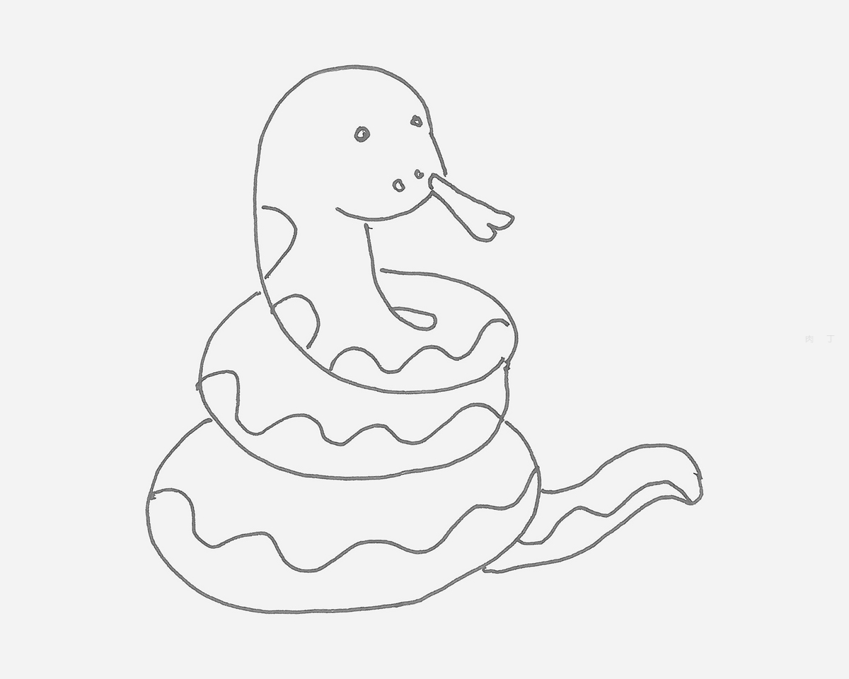 爬行的蛇简笔画画法图片步骤（海底动物简笔画） - 有点网 - 好手艺