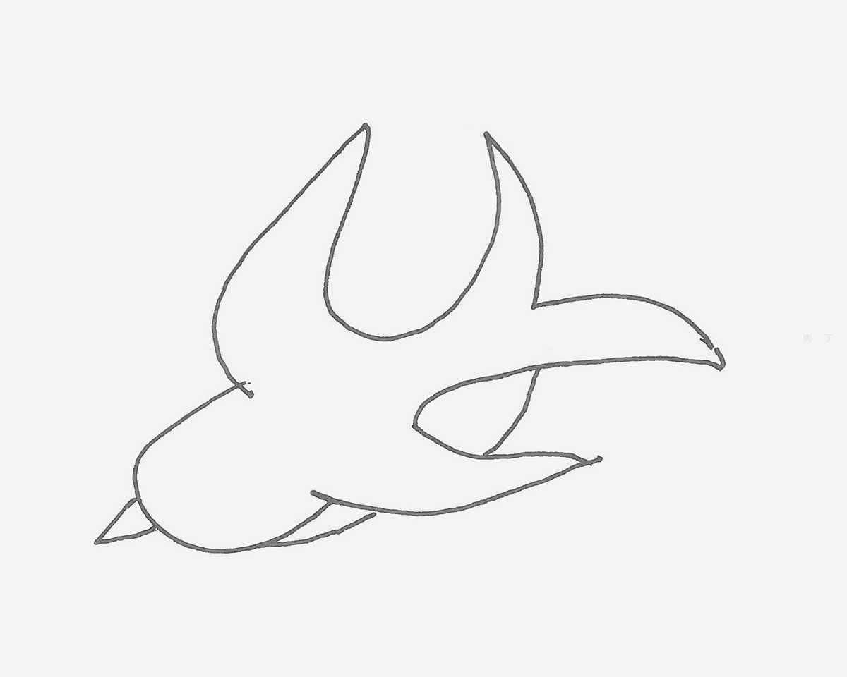 可爱的燕子简笔画的画法 幼儿园简单的绘画基础 肉丁儿童网