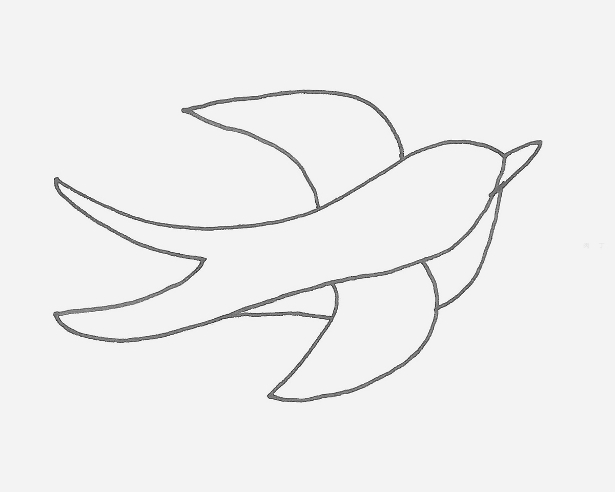 简笔画燕子的画法图解教程 肉丁儿童网