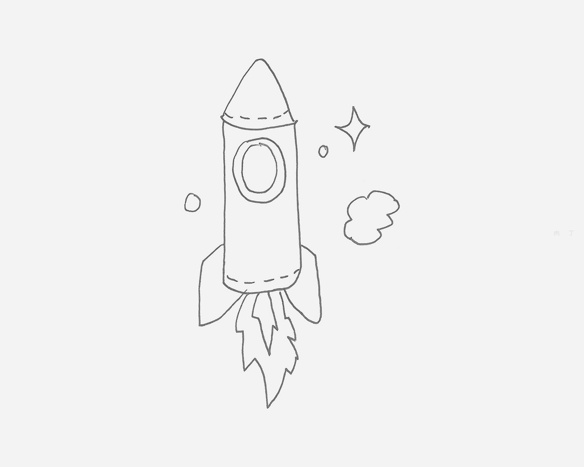 简单又可爱简笔画作品 小火箭怎么画最简单（儿童跳绳绘画） - 有点网 - 好手艺
