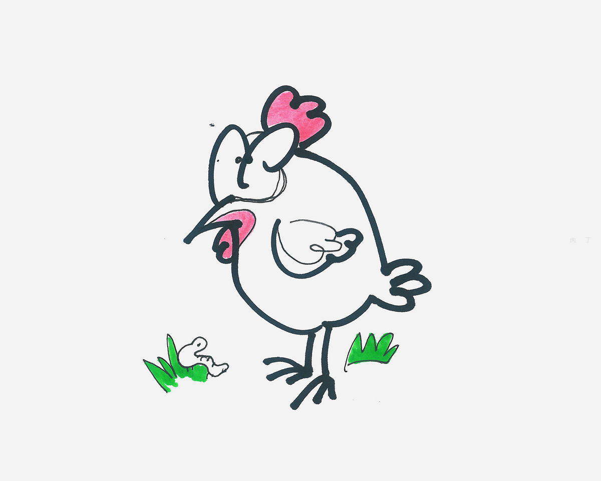 一步一步教你画小鸡的画法步骤教程 幼儿可爱简笔画步骤 肉丁儿童网