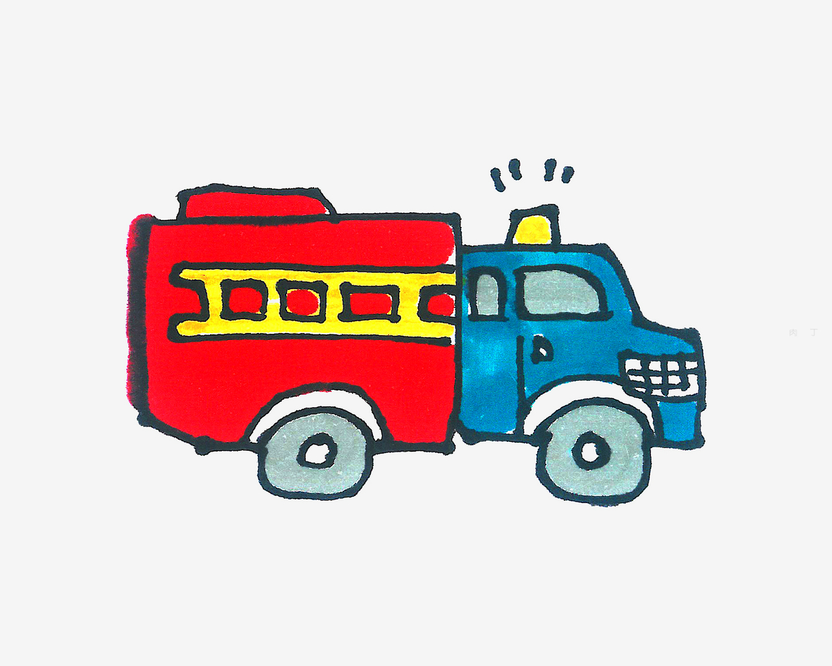 消防车和消防员简笔画 消防员的画法-人物简笔画-欣欣简笔画