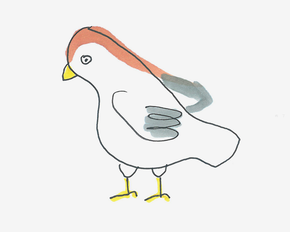 幼儿园趣味动物简笔画 可爱的小鸟简笔画教程图 肉丁儿童网