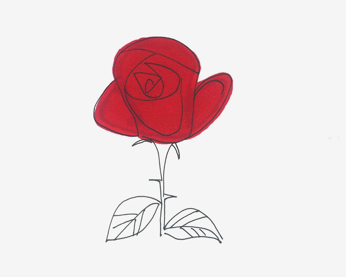 简单漂亮儿童植物简笔画图片 玫瑰花的画法图解教程 肉丁儿童网