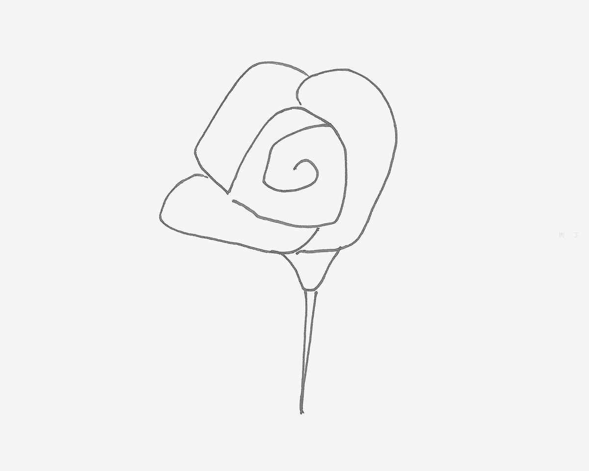 儿童简笔画基础教程 玫瑰花的画法图解 肉丁儿童网