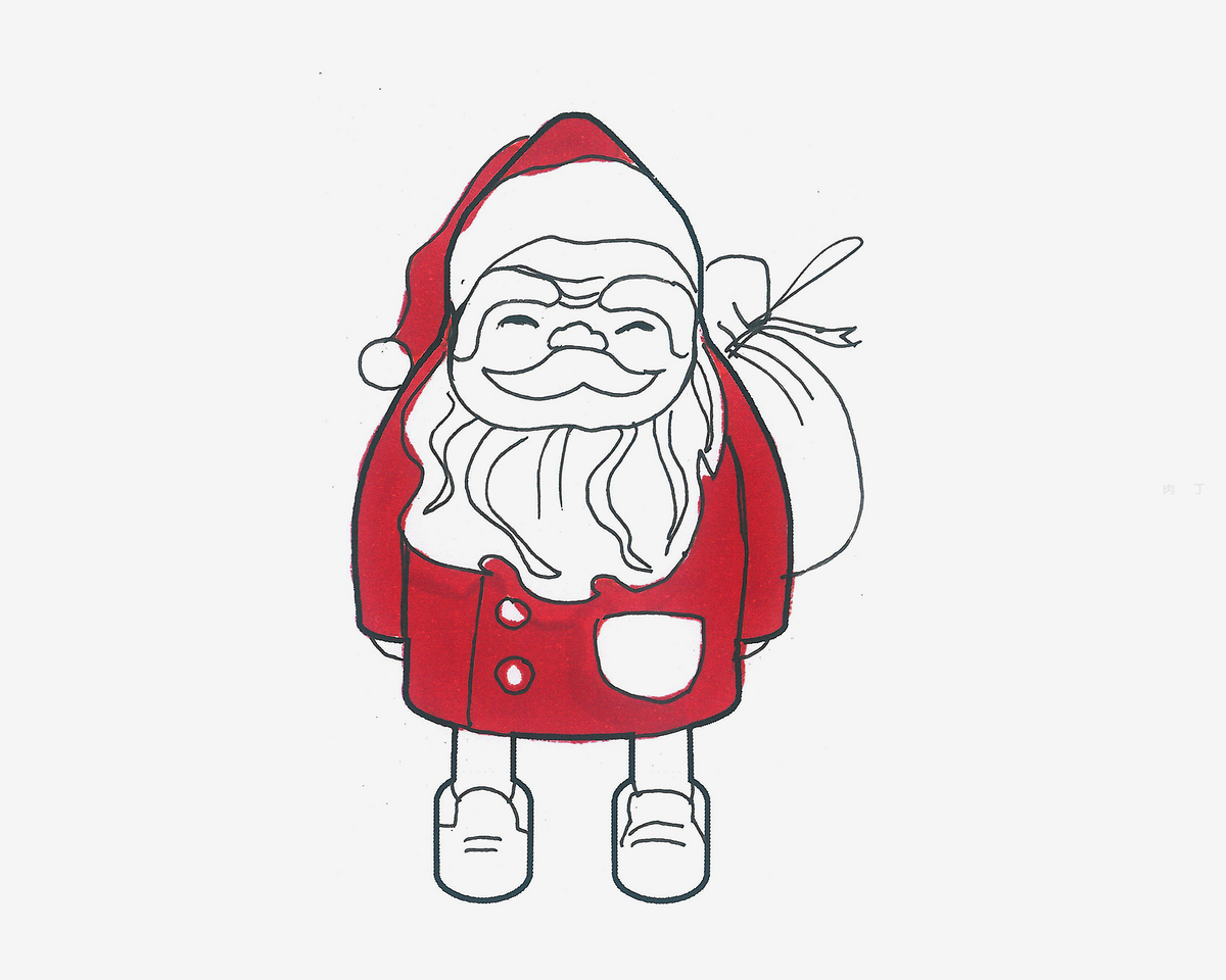 圣诞老人简笔画教程，可以画在手抄或手账上哦_哔哩哔哩_bilibili