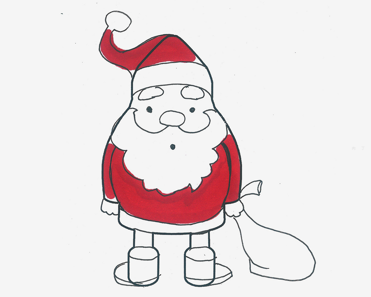 卡通圣诞老人简笔画画法图片步骤（儿童绘本故事绘画） - 有点网 - 好手艺