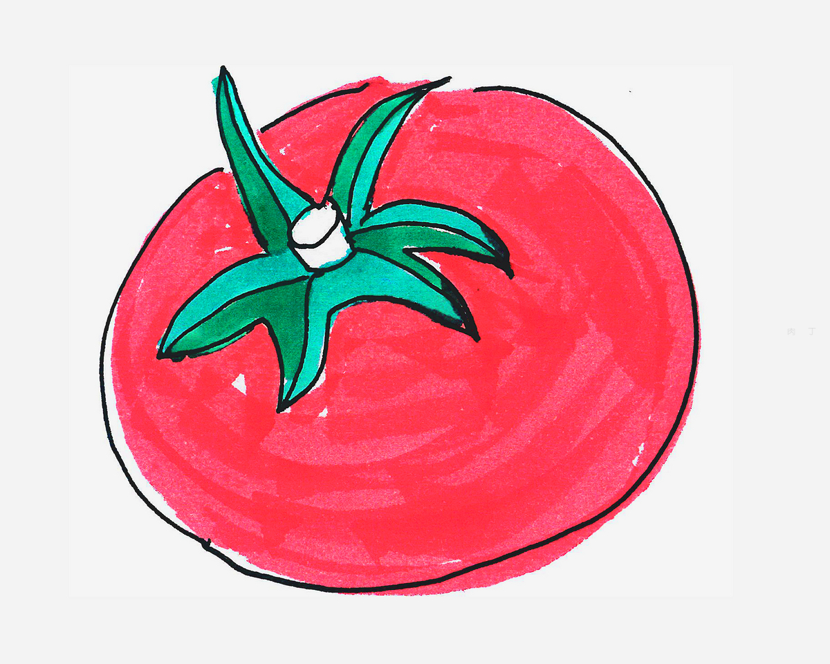 简笔画番茄的画法 简笔画动画教程之蔬菜西红柿番茄 肉丁儿童网