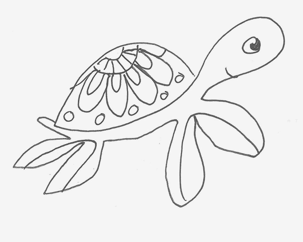 卡通小乌龟简笔画画法图片步骤（儿童电脑绘画作品） - 有点网 - 好手艺