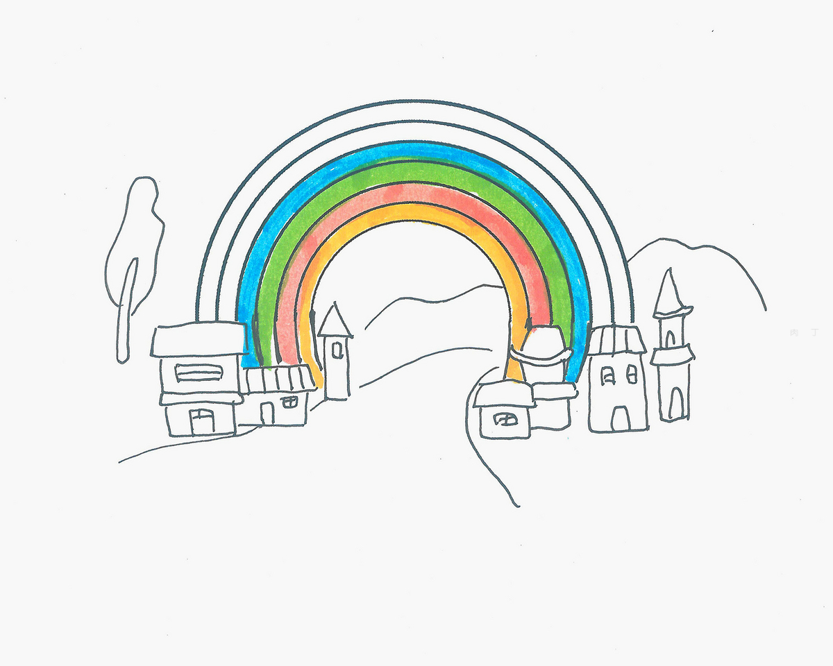 100种儿童简笔画优秀作品 彩虹的画法图解教程💛巧艺网