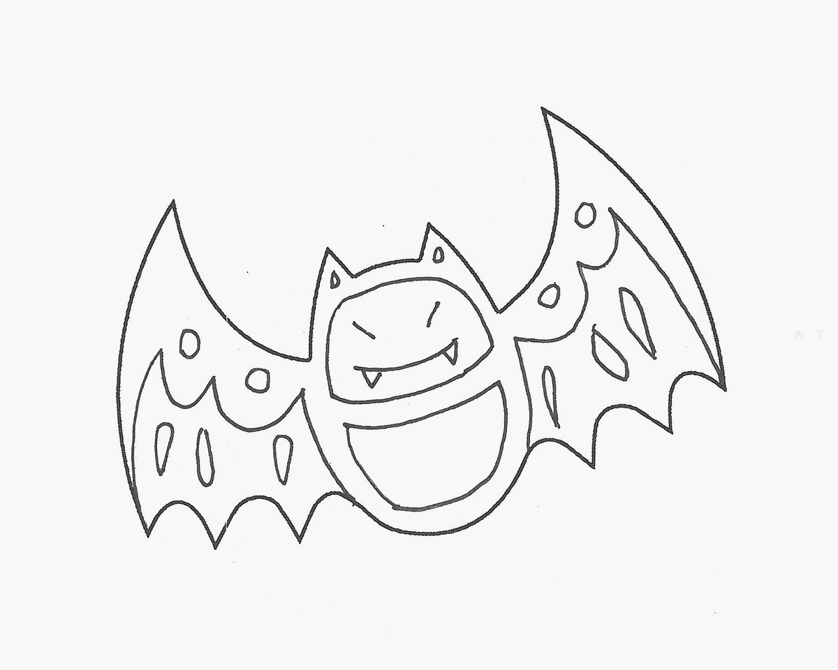 超可爱的卡通小蝙蝠简笔画画法图片步骤💛巧艺网
