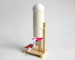 DIY儿童趣味科技小制作小发明 小牛顿奇趣吹球机拼装模型