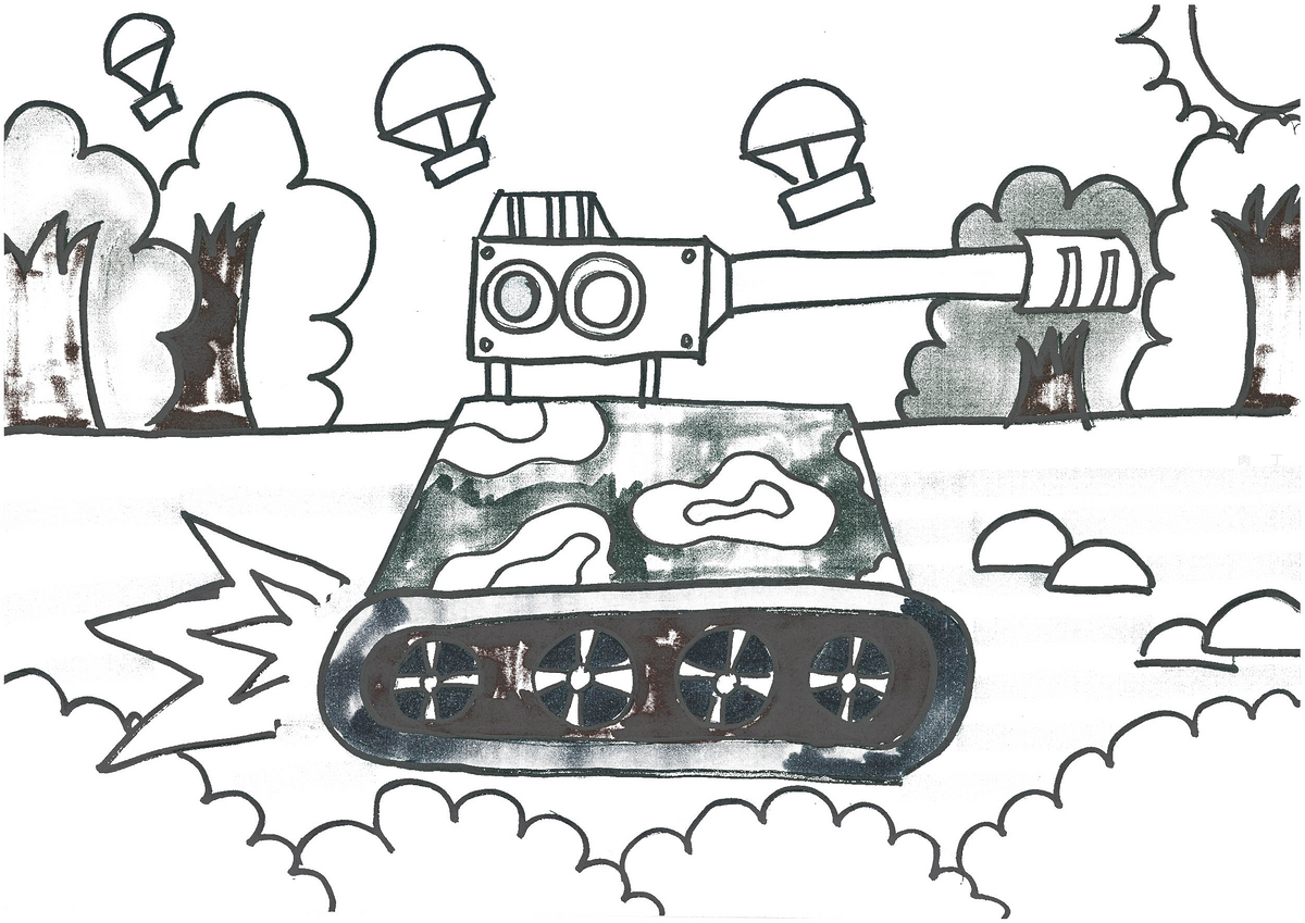 坦克简笔画画法图片步骤（荷花简笔画图片大全） - 有点网 - 好手艺