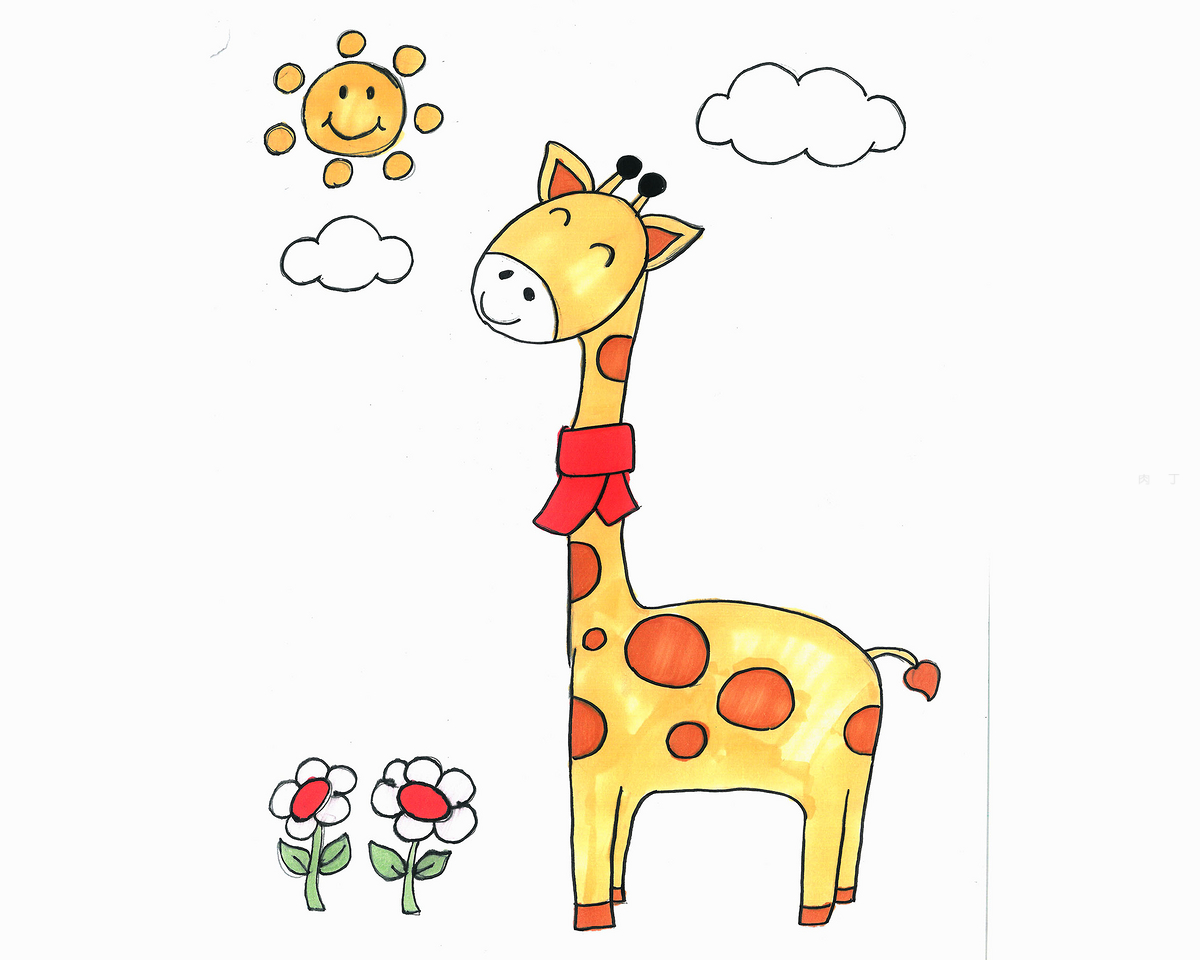 可爱卡通长颈鹿简笔画画法图片步骤（城堡的简笔画） - 有点网 - 好手艺